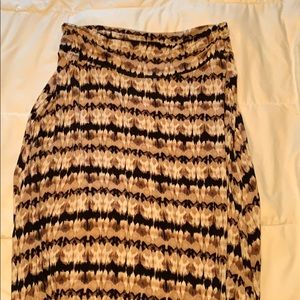 Brown and Black print Maxi Skirt